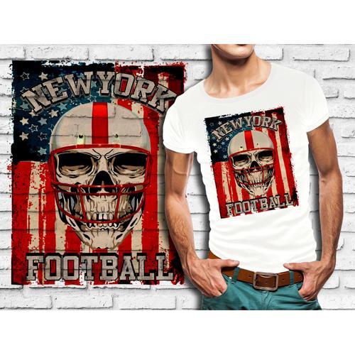 T-Shirt Blanc Homme Tete De Mort Skull Design 606 on Productcaster.