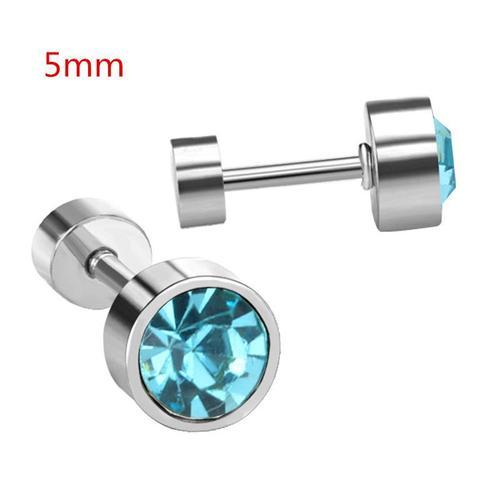 Luxusteel-Petites Boucles D'oreilles Rondes En Acier Inoxydable Cz ... on Productcaster.