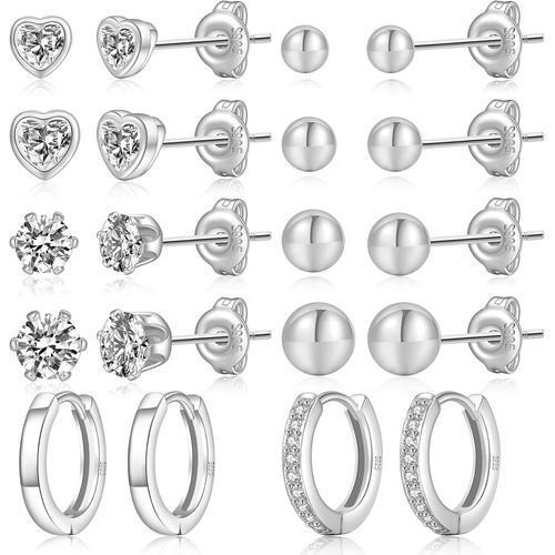 Boucles D'oreilles En Argent Sterling, Boucles D'oreilles En Argent... on Productcaster.