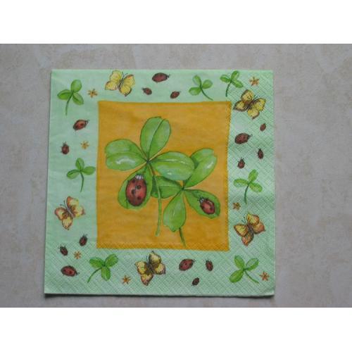 Serviette Papier Trefle Et Coccinelle Lot 4 on Productcaster.