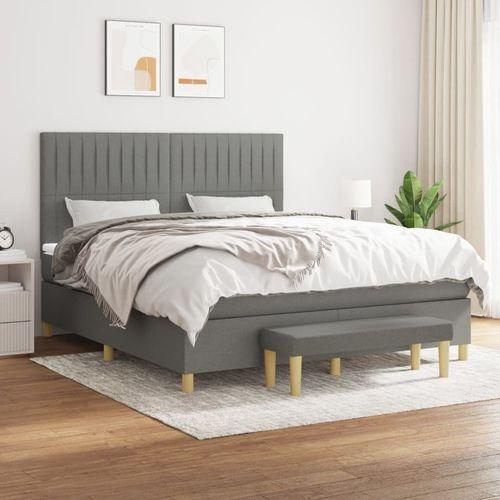 Prolenta Premium - Lit à sommier tapissier avec matelas Gris foncé ... on Productcaster.