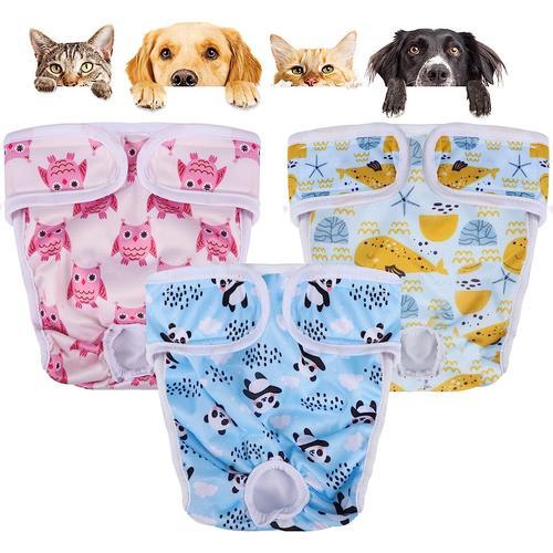 3pcs Couche Pour Chien Lavable,Couches Réutilisable Chien Incontine... on Productcaster.