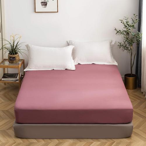 Drap Housse 180x200cm Avec Bonnet 30cm Vieux Rose Drap Housse 100 G... on Productcaster.