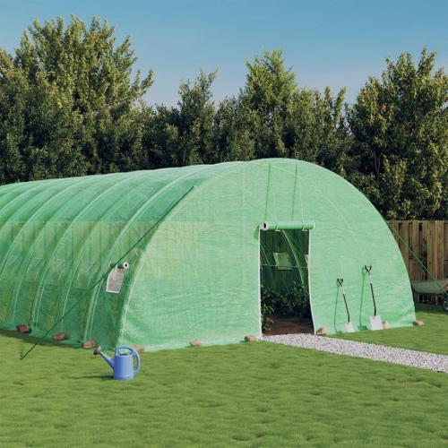 Vidaxl Serre Avec Cadre En Acier Vert 72 M² 12x6x2,85 M on Productcaster.