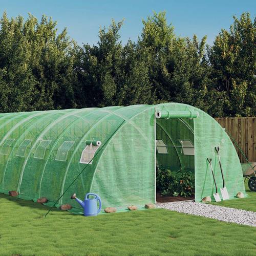 Vidaxl Serre Avec Cadre En Acier Vert 24 M² 6x4x2 M on Productcaster.