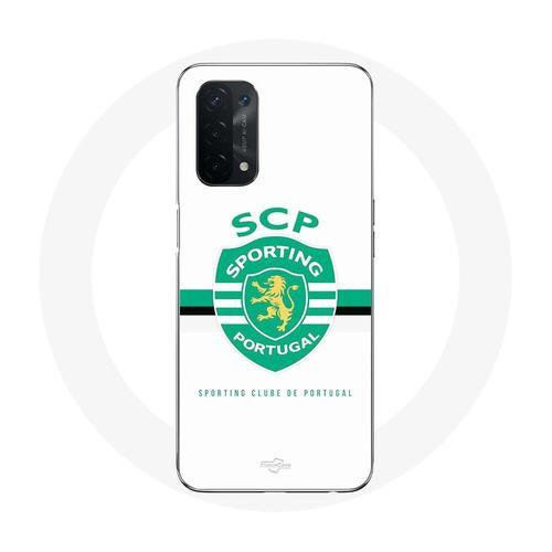 Coque Pour Oppo A74 5g Scp Sporting Portugal Fond Blanc on Productcaster.