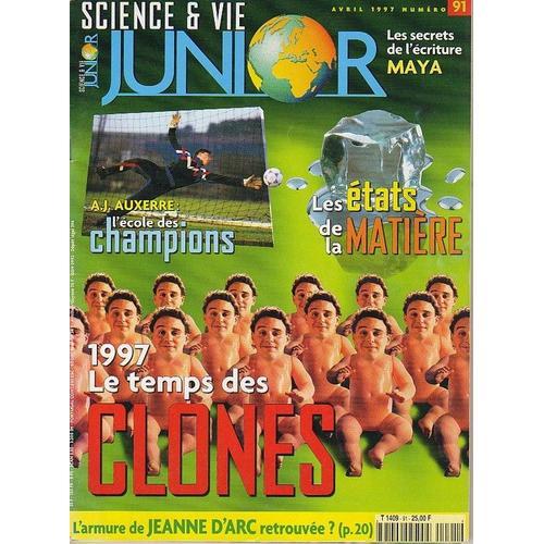 Science Et Vie Junior N° 91 : 1997 Le Temps Des Clones-Les États De... on Productcaster.