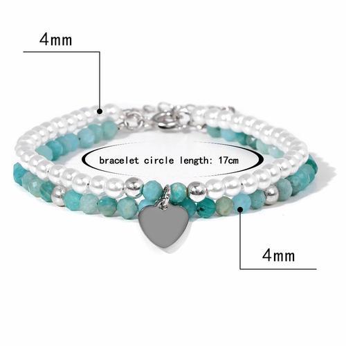 Bracelets En Pierre Naturelle Double Couche, Petites Perles Blanche... on Productcaster.