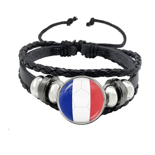 Bracelet En Cuir À Motif De Football, Drapeau National, En Verre, À... on Productcaster.