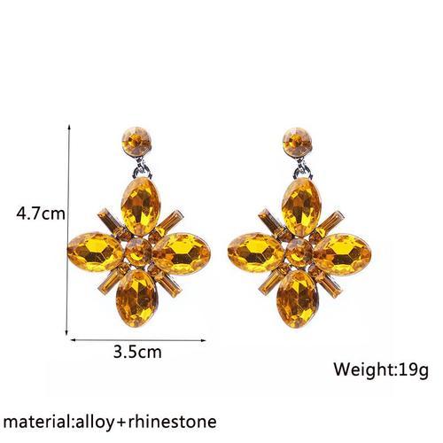 Boucles D'oreilles Pendantes Fleur Jaune Pour Femme, Mode Coréenne,... on Productcaster.