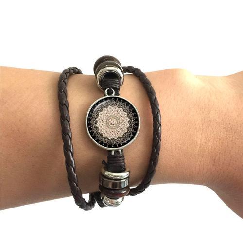 Bracelet Musulman Avec Cabochon En Verre Pour Hommes Et Femmes, Sym... on Productcaster.