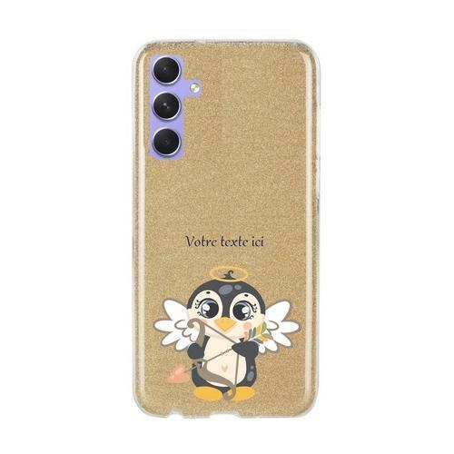 Coque Galaxy A14 4g Et 5g Paillettes Dore Pingouin Cupidon on Productcaster.