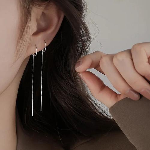 Boucles D'oreilles Longues Goutte D'eau Pour Femme, Ligne D'oreille... on Productcaster.