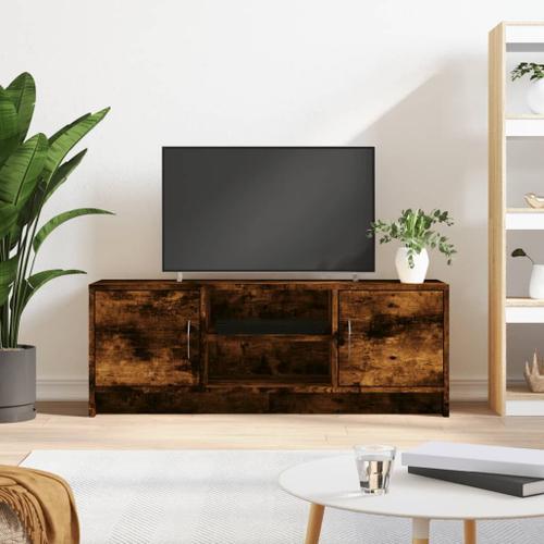 Vidaxl Meuble Tv Chêne Fumé 102x30x37,5 Cm Bois D'ingénierie on Productcaster.