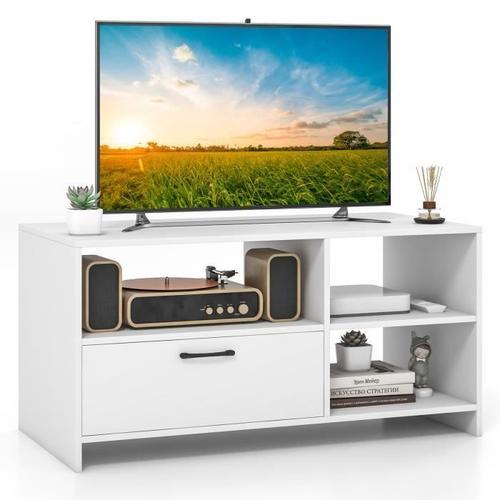 Costway 50" Meuble Tv Avce Avec Tiroir Et 3 Compartiments, Pour Sal... on Productcaster.