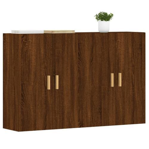 Vidaxl Armoires Murales 2 Pcs Chêne Marron Bois D'ingénierie on Productcaster.