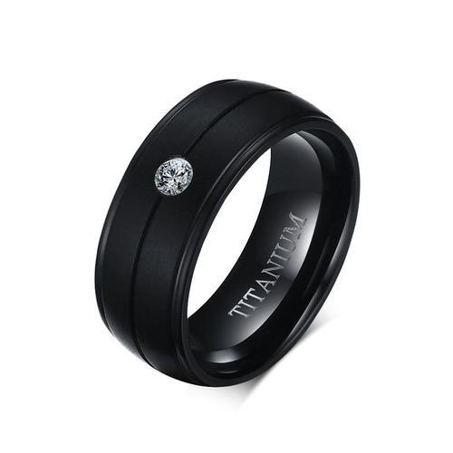 Vnox-Bague Noire Punk En Titane Pur Pour Hommes, 8mm, 256 Bandes De... on Productcaster.