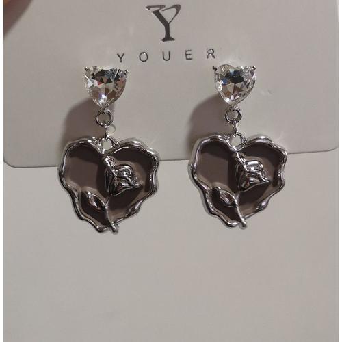 Boucles D'oreilles En Métal Rose Liquide Asymétrique Pour Femmes, B... on Productcaster.