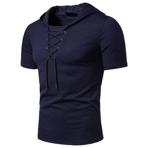 Été Homme Homme À Capuche Homme Manches Courtes T-Shirt Loose Lace ... on Productcaster.