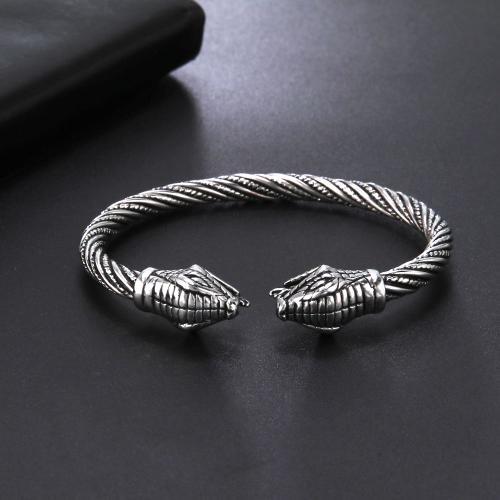 Bracelet Manchette Double Tête De Loup Viking Pour Homme, Acier Ino... on Productcaster.