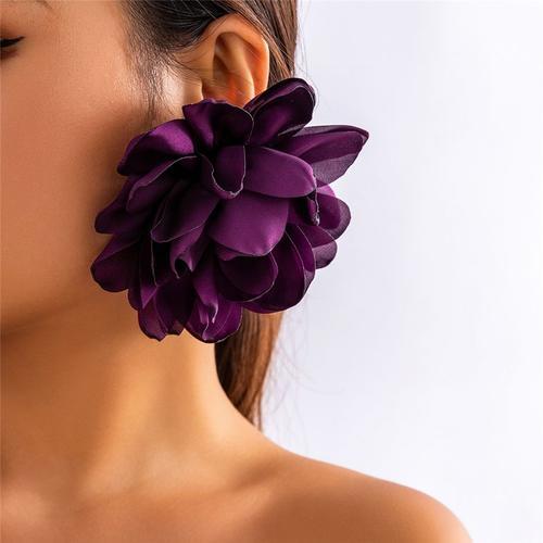 Ingmark-Boucles D'oreilles À Tige De Fleur En Tissu Moelleux Pour F... on Productcaster.