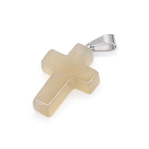 1pc Naturel Pierre Gemme Pendentif Croix Artisanat Bricolage Person... on Productcaster.