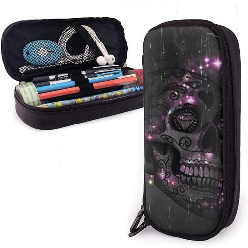 Kerota Trousse À Crayons Motif Tête De Mort Gothique Pour Étudiants on Productcaster.