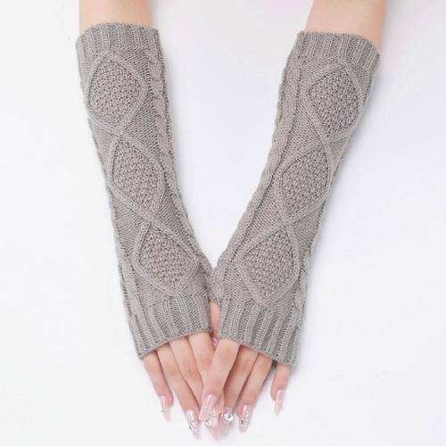 Laine Jacquard Losange Garde Au Chaud Gants Sans Doigts Demi-Doigts... on Productcaster.