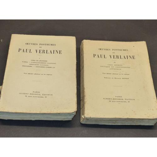 ?uvres Posthumes De Paul Verlaine Vol 1 Et 3 Albert Messein 1929 on Productcaster.