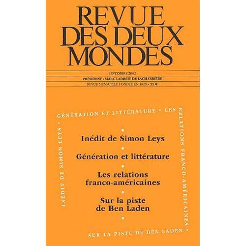 Revue Des Deux Mondes N° 9 Septembre 2002 on Productcaster.