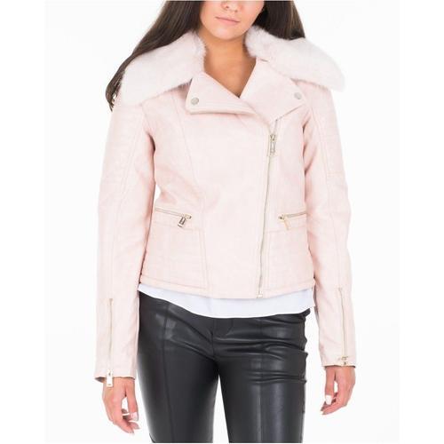 Guess Femme Veste Simili Cuir Col Fourrure Tasha Rose on Productcaster.