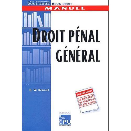 Droit Pénal Général - Edition 2001-2002 on Productcaster.