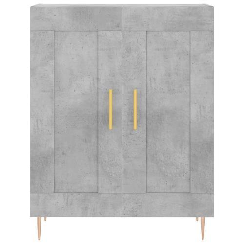 Vidaxl Buffet Haut Gris Béton 69,5x34x180 Cm Bois D'ingénierie on Productcaster.