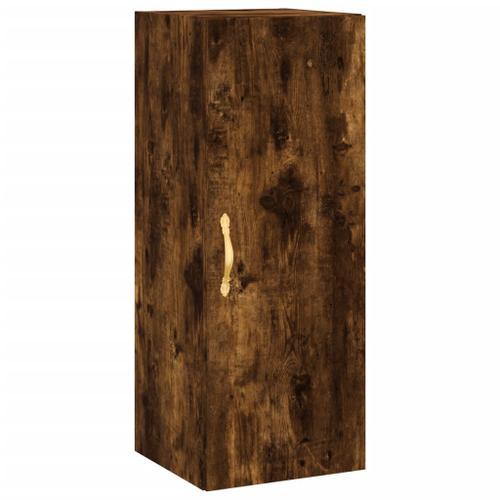 Vidaxl Buffet Haut Chêne Fumé 34,5x34x180 Cm Bois D'ingénierie on Productcaster.