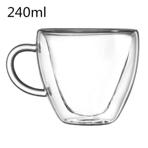 Amour En Forme De Coeur Double Paroi Verre Tasse De Thé Noir À La M... on Productcaster.