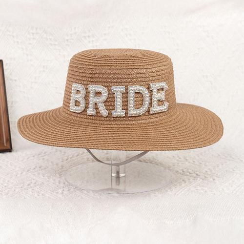 Chapeau de paille pour mariée, cadeau de décoration, fête d'enterre... on Productcaster.