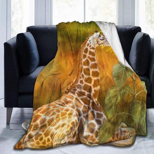 Couverture De Lit Imprimée Girafe Souriante D'hiver Douce Et Chaude... on Productcaster.