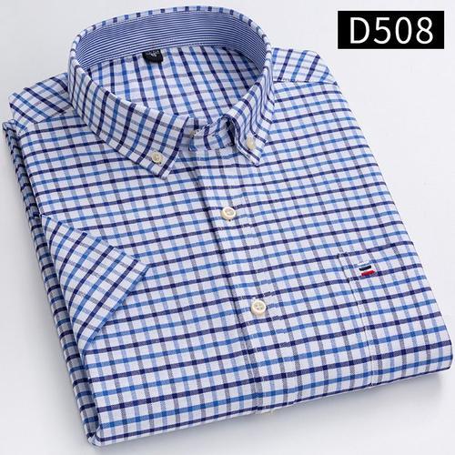 Chemise À Carreaux Rayée À Manches Courtes Pour Hommes,Chemises En ... on Productcaster.