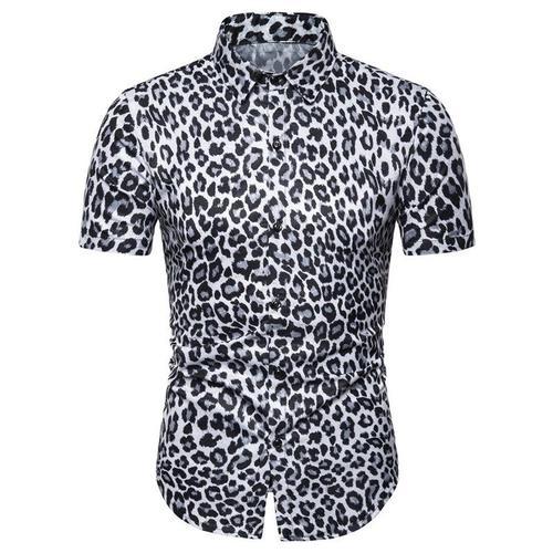 Chemise À Imprimé Léopard Pour Hommes,Chemises À Boutons Décontract... on Productcaster.