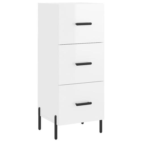 Vidaxl Buffet Haut Blanc Brillant 34,5x34x180 Cm Bois D'ingénierie on Productcaster.