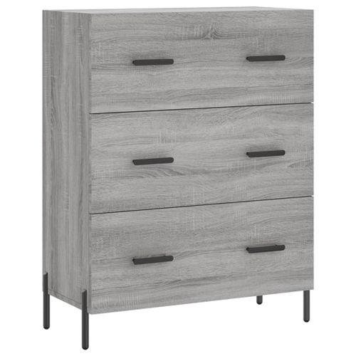 Vidaxl Buffet Haut Sonoma Gris 69,5x34x180 Cm Bois D'ingénierie on Productcaster.