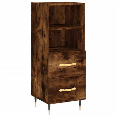 Vidaxl Buffet Haut Chêne Fumé 34,5x34x180 Cm Bois D'ingénierie on Productcaster.