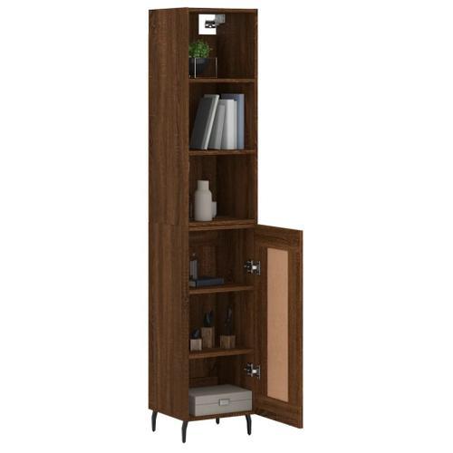 Vidaxl Buffet Haut Chêne Marron 34,5x34x180 Cm Bois D'ingénierie on Productcaster.