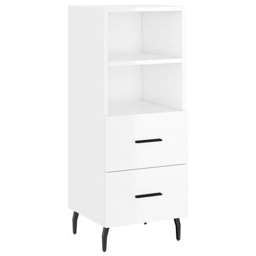 Vidaxl Buffet Haut Blanc Brillant 34,5x34x180 Cm Bois D'ingénierie on Productcaster.