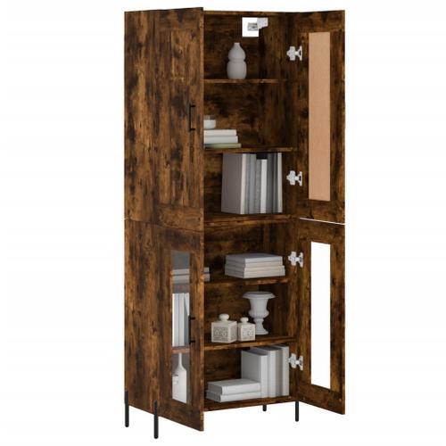 Vidaxl Buffet Haut Chêne Fumé 69,5x34x180 Cm Bois D'ingénierie on Productcaster.