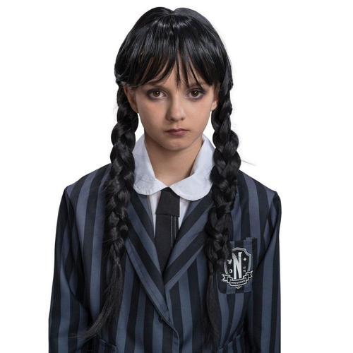 Perruque Mercredi Addams Tresses Noires Fille on Productcaster.