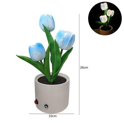 Lampe Led En Forme De Tulipe Avec Simulation De Fleur, Luminaire Dé... on Productcaster.