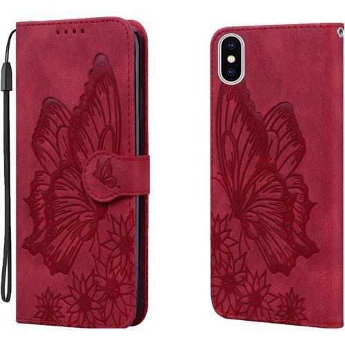 Coque Pour Iphone Xs Max, Housse Etui En Cuir Pu Rétro Portefeuille... on Productcaster.