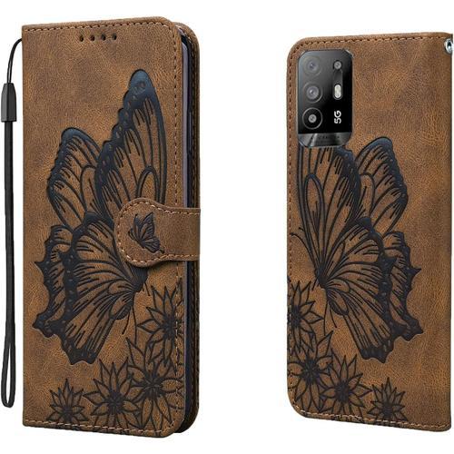 Coque Pour Oppo A94 5g / Oppo Reno 5z 5g, Housse Etui En Cuir Pu Ré... on Productcaster.