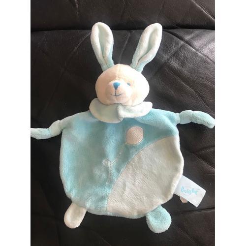 Doudou Plat Lapin Bleu Ballon Baby Nat 27cm on Productcaster.